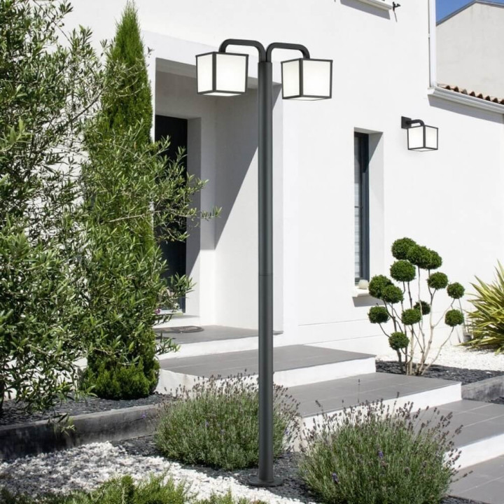 TRIO CUBANGO lampa ogrodowa stojąca 200cm 2xE27 antracyt
