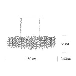 ADANI PREMIUM long, exclusive pendant lamp 180cm made of K9 crystal