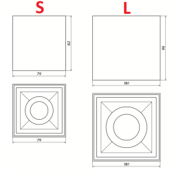 OXYLED NABLA square surface-mounted LED luminaire 2700K/4000K/6500K