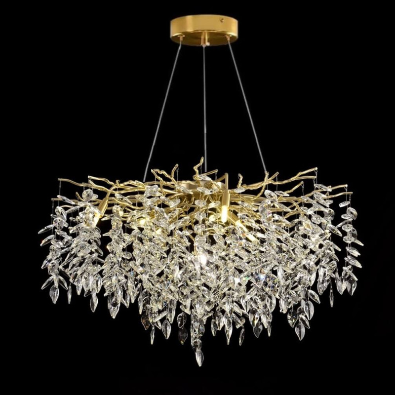 ADANI PREMIUM okrągła ekskluzywna lampa wisząca 80cm z kryształu K9
