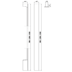 LOONARI TESSO podłużny, czarny kinkiet LED IP65 90/120/150cm