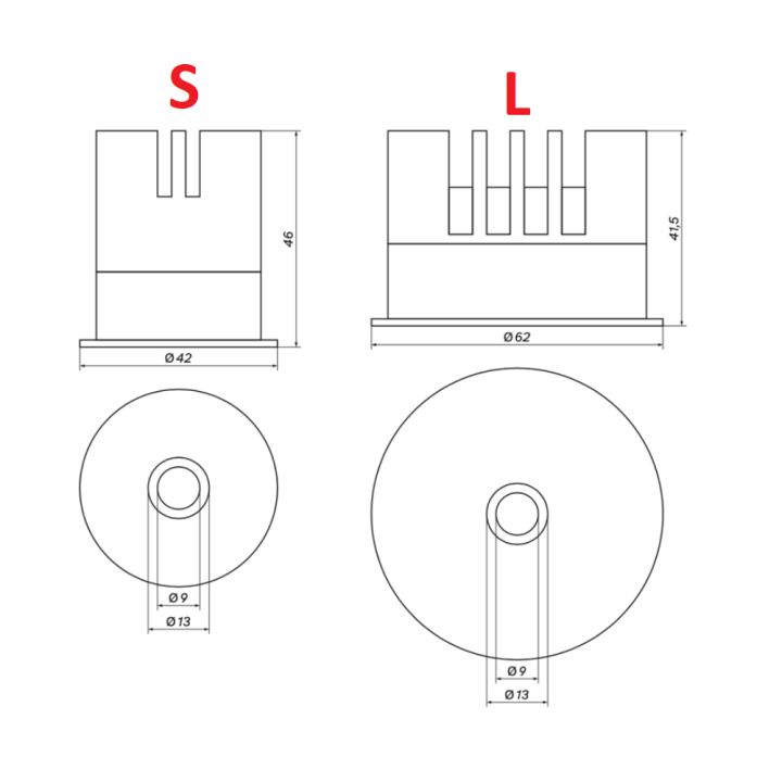 OXYLED OREA I recessed LED fixture 2700K/4000K/6500K white, black