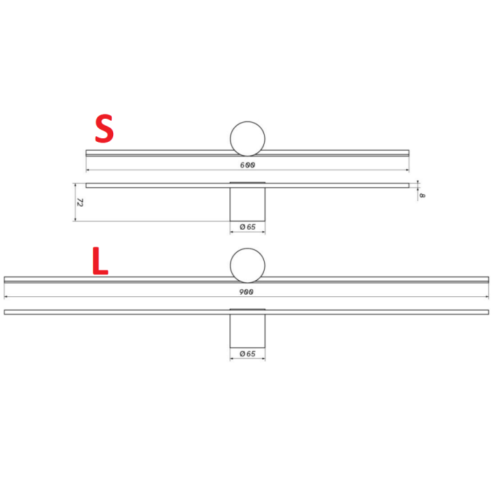 LOONARI SILLA oblong black LED wall lamp 3000K IP44 60/90cm