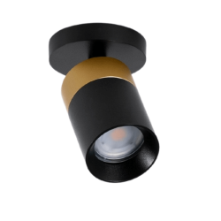 OXYLED CROSTI LACCE SLIM black and gold surface-mounted spotlight GU10