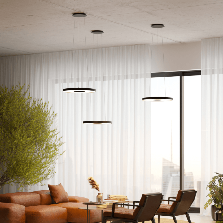 LOONARI NARO lampa wisząca pierścieniowa LED 3000/4000K biała, czarna