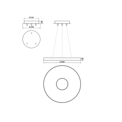 LOONARI NARO LED ring pendant lamp 3000/4000K white, black
