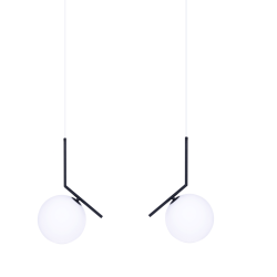 LOONARI ORIA lampa wisząca kula G9 10W czarna szkło opalowe