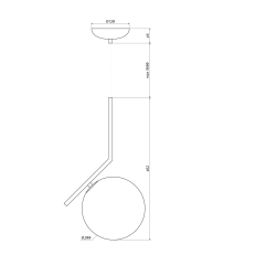 LOONARI ORIA lampa wisząca kula G9 10W czarna szkło opalowe
