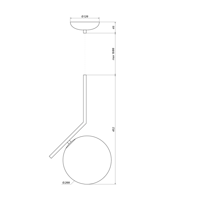 LOONARI ORIA lampa wisząca kula G9 10W czarna szkło opalowe