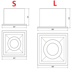 OXYLED NABLA square recessed LED luminaire 2700K/4000K/6500K
