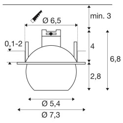SLV DYSKO recessed ceiling light LED sphere black/gold, white/black