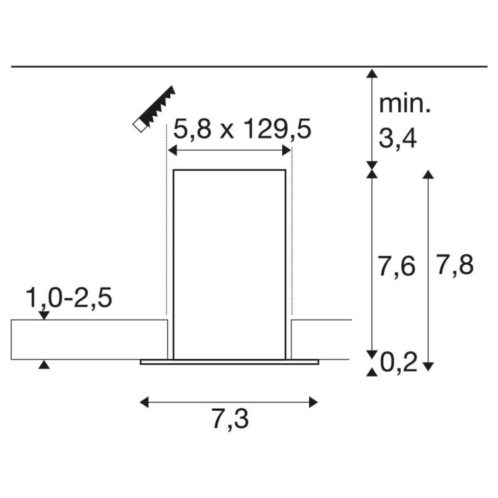 SLV GLENOS PRO LED recessed fixture 130cm white, black