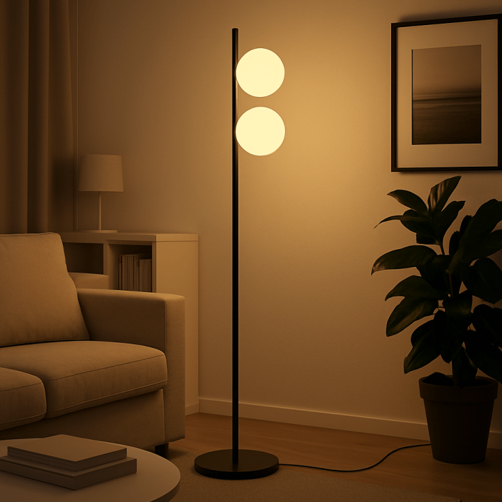 SLV SUN 1009142 elegant G9 floor lamp with spherical shades