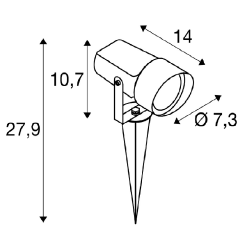 SLV SYNA SHADE 1008480 czarna lampa ogrodowa wbijana GU10 IP65