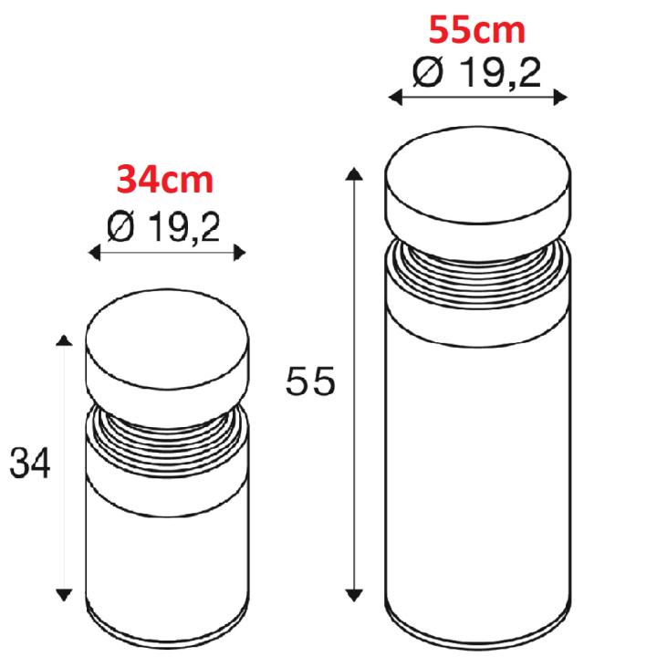 SLV CONCRETE 1008838/9 betonowa lampa ogrodowa LED IP65 35/55cm