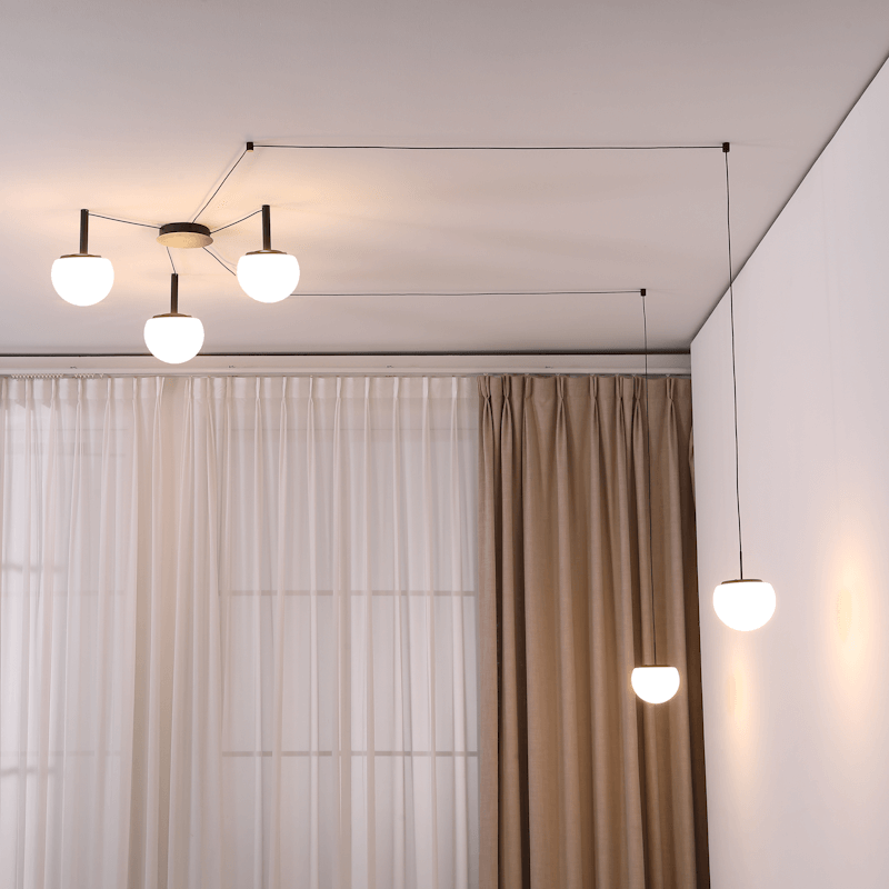 ELKIM GLOWE GLAS nowoczesna lampa sufitowa z kulistymi kloszami LED