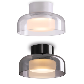 ELKIM GLOSA/N glass surface-mounted LED luminaire 3000K white, black