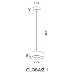 ELKIM GLOSA/Z lampa wisząca LED 10W 3000K z półprzezroczystym kloszem