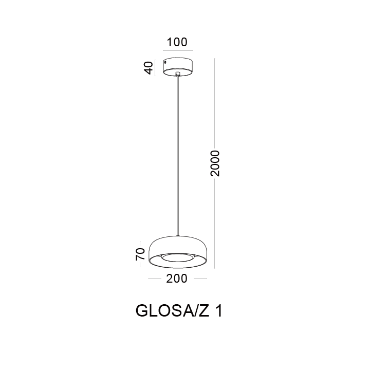 ELKIM GLOSA/Z lampa wisząca LED 10W 3000K z p&oacute;łprzezroczystym kloszem