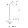 ELKIM GLOSA/Z double LED pendant lamp 3000K with smoked shades