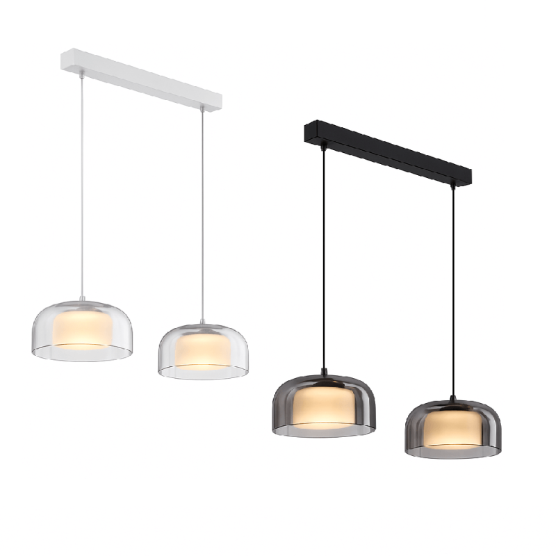 ELKIM GLOSA/Z double LED pendant lamp 3000K with smoked shades