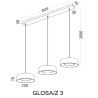 ELKIM GLOSA/Z lampa wisząca 3-kloszowa LED 30W nowoczesny design