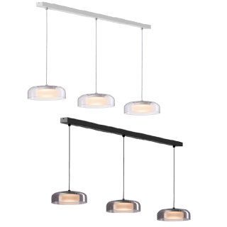 ELKIM GLOSA/Z 3-lamp LED pendant lamp, modern design, 30W