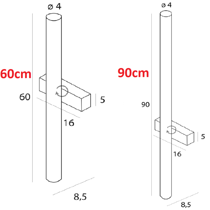 Maxlight Thora W0420D/21D kinkiet podłużny LED 3000K 60/90cm IP44
