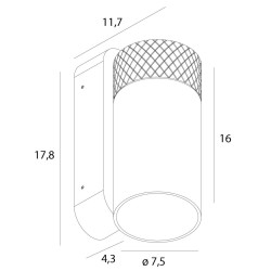 MAXlight Fusion W0411/2/9 kinkiet szklany LED 7W czarny, biały, szary