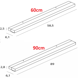 MAXlight Trio W0402/3/4/5 kinkiet podłużny LED IP44 czarny, chrom