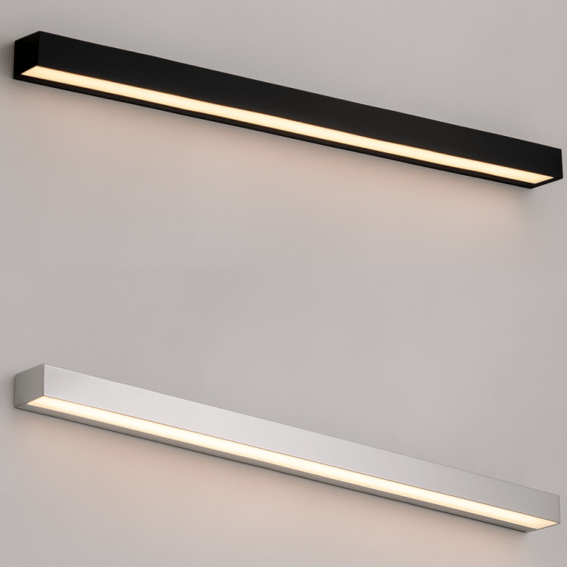 MAXlight Trio W0402/3/4/5 LED oblong wall lamp IP44 black, chrome