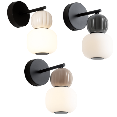 MAXlight Modern W0398/9/40 LED wall lamp 5W 3000K glass shade 3 colors