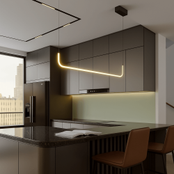 MAXlight Urus P0644 hanging lamp 90cm LED 17W black modern