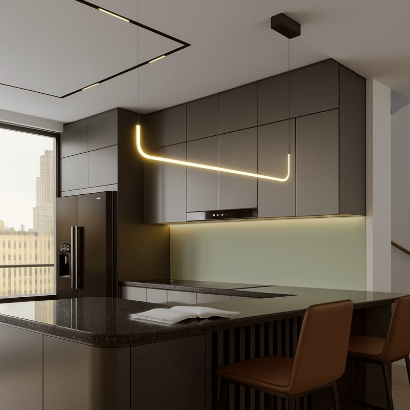 MAXlight Urus P0644 hanging lamp 90cm LED 17W black modern