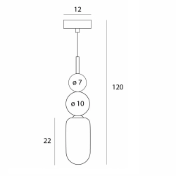 MAXlight Nova P0641/2 pendant lamp with decorative G9 balls