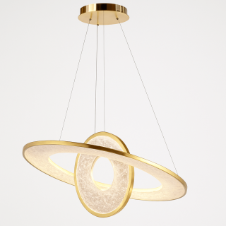 MAXlight Alexia P0638D złota lampa wisząca LED 3000K z dw&oacute;ch okręg&oacute;w