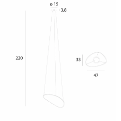 MAXlight Empire P0636/7D LED pendant lamp 17W 3000K chrome, gold