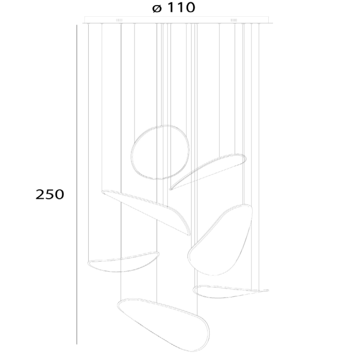 MAXLIGHT Empire P0634/5D lampa wisząca LED 3000K chrom, złoty