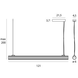 MAXLIGHT Fayette P0621/2 podłużna lampa wisząca LED 3000K IP44