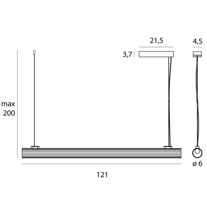 MAXLIGHT Fayette P0621/2 podłużna lampa wisząca LED 3000K IP44