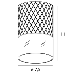 Maxlight Fusion C0274/5/6 surface-mounted LED tube 7W metal + glass
