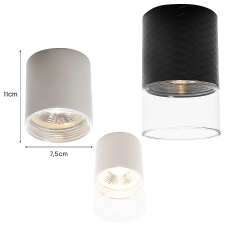 Maxlight Fusion C0274/5/6 tuba natynkowa LED 7W metal + szkło IP20