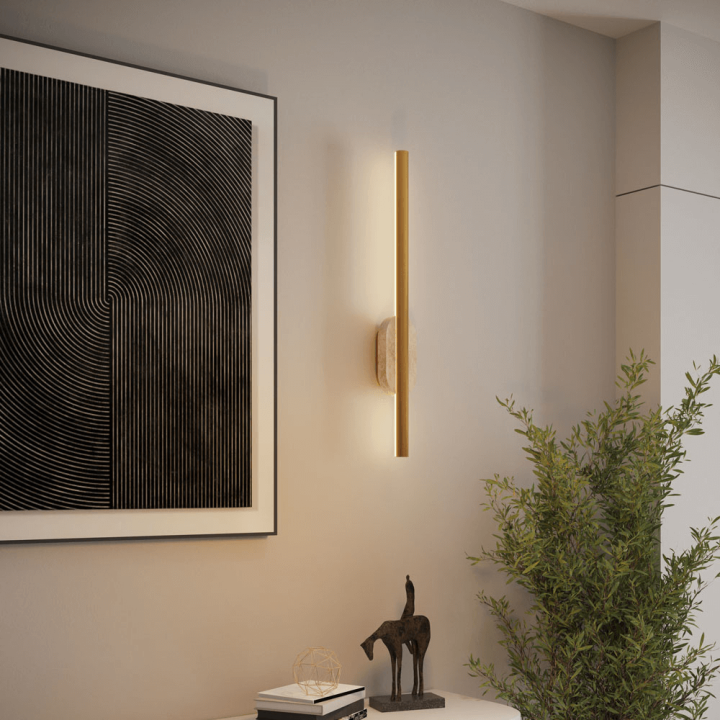 Maxlight Amor W0418 złoty kinkiet LED z kamieniem naturalnym IP44