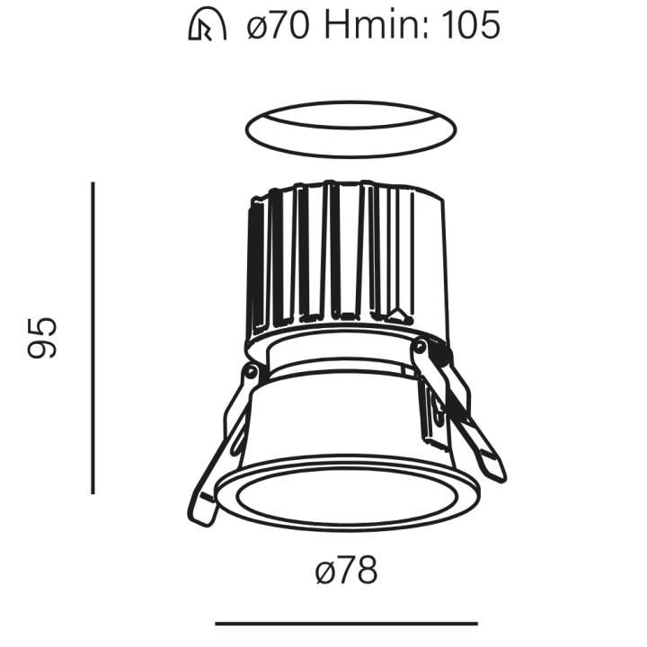 AQFORM HOLLOW LED wpuszczany 38052 IP65 8,5W 78mm czarny, biały IP65