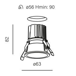 AQFORM HOLLOW LED wpuszczany 38059 IP65 6W 6,3cm czarny, biały IP65