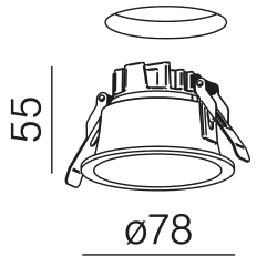 AQFORM HOLLOW lens LED hermetic recessed 38056 7.8cm IP65