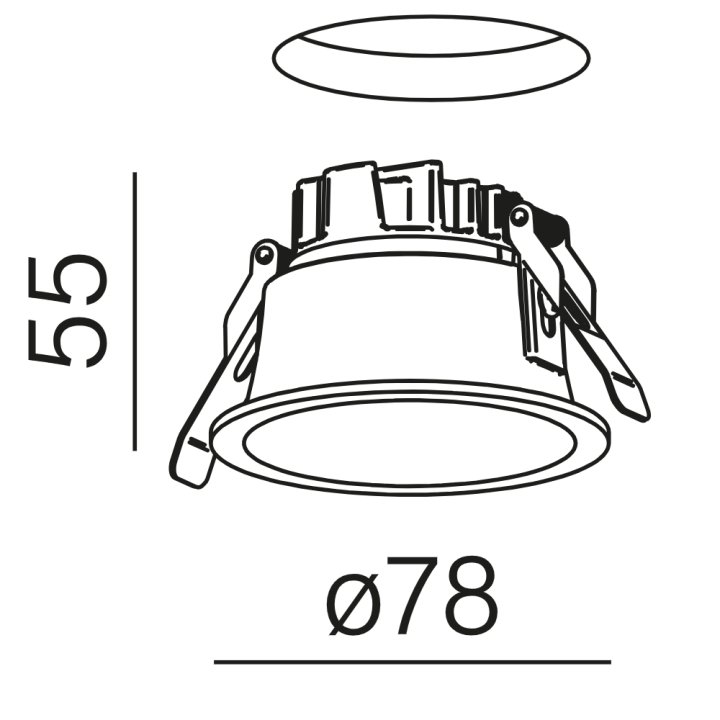AQFORM HOLLOW lens LED hermetic recessed 38056 7.8cm IP65