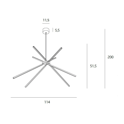 MAXlight Spider duża, designerska lampa wisząca 33W LED 3000K