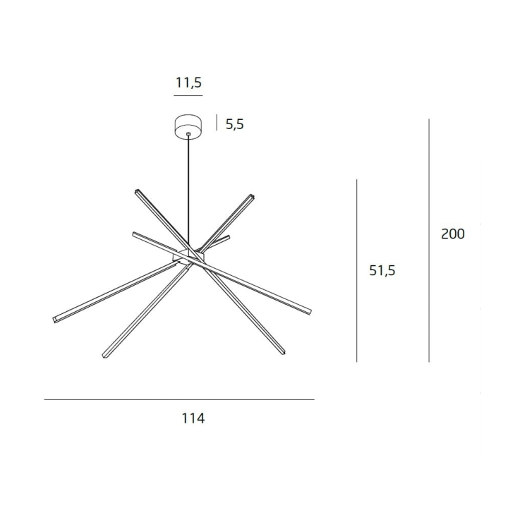MAXlight Spider duża, designerska lampa wisząca 33W LED 3000K