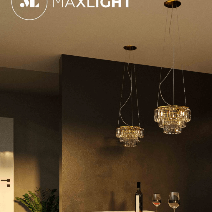 MAXlight MONACO pendant lamp gold, chrome